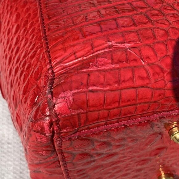 Brahmin Medium Cherry Red Croc Embossed Asher Tote - Picture 12 of 16